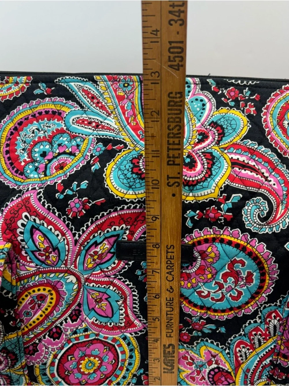Vera Bradley Quilted Weekend Travel Duffle Bag~ Retired Parisian Paisley Print - Picture 8 of 9